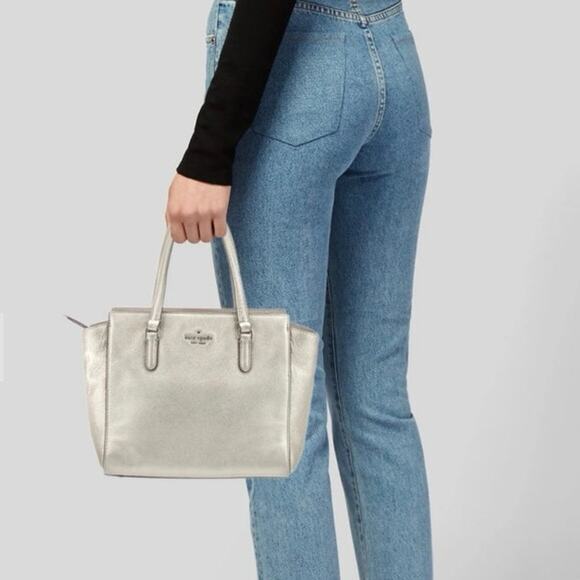 Kate Spade Metallic Jackson Leather Medium Satchel Crossbody Bag - Picture 3 of 16